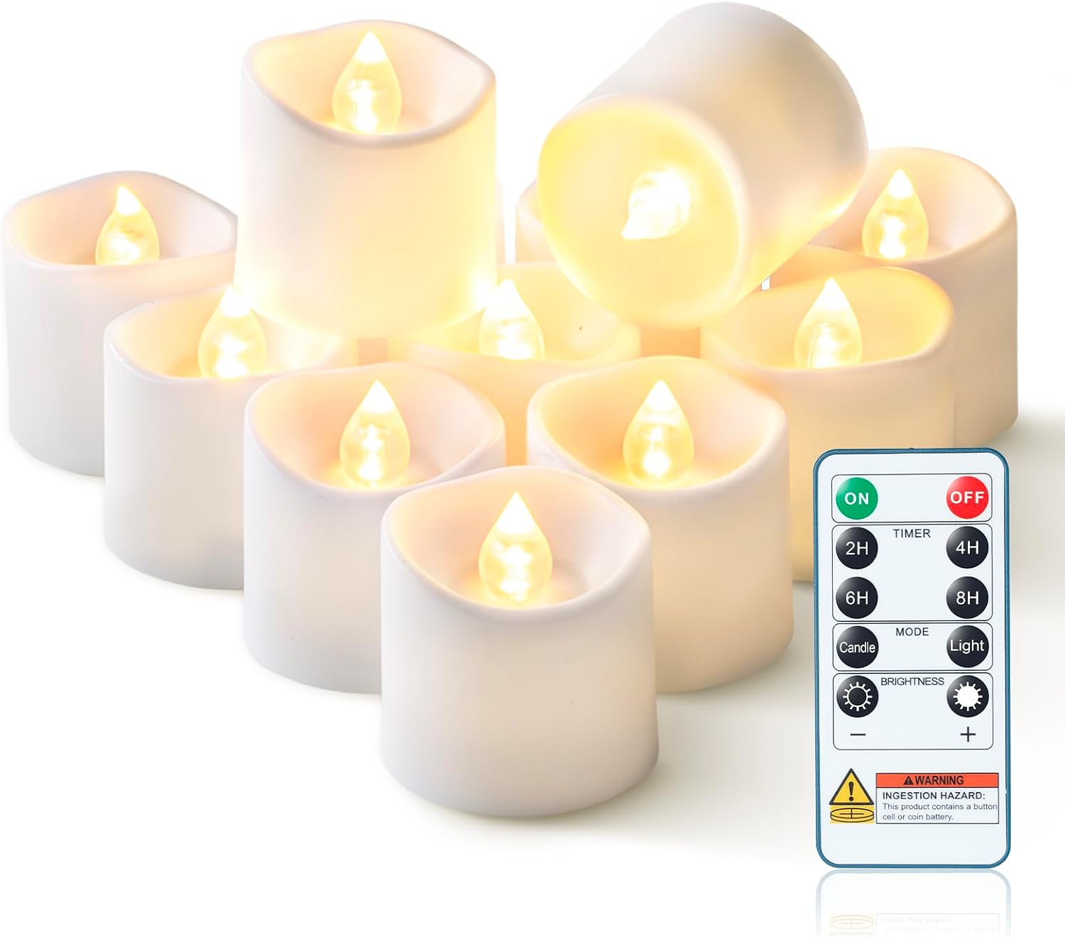 12Pack Remote Control Flameless Candles, 400+ Hour Battery Life