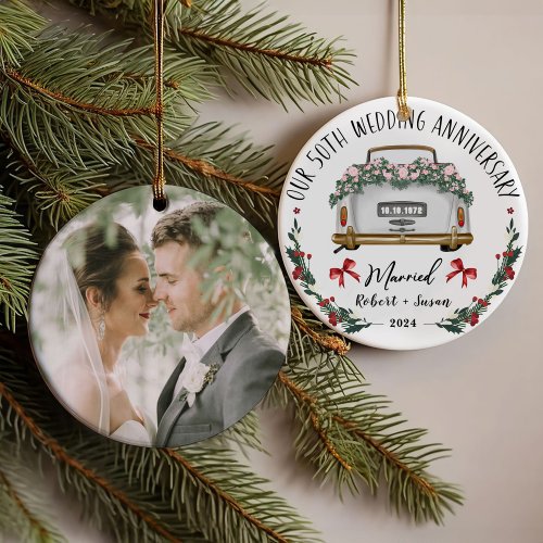 50th Wedding Anniversary Keepsake Design Ornament