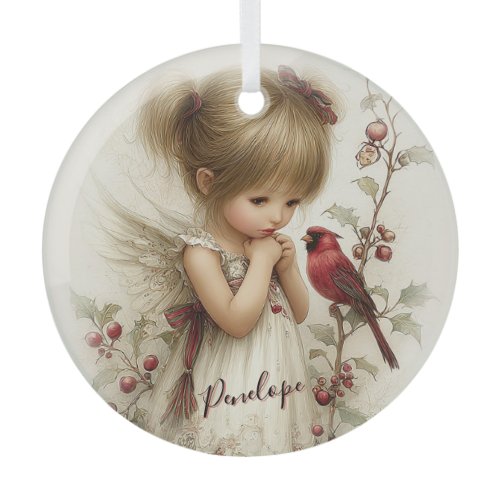 A Holly-Touched Moment of Magic Glass Ornament