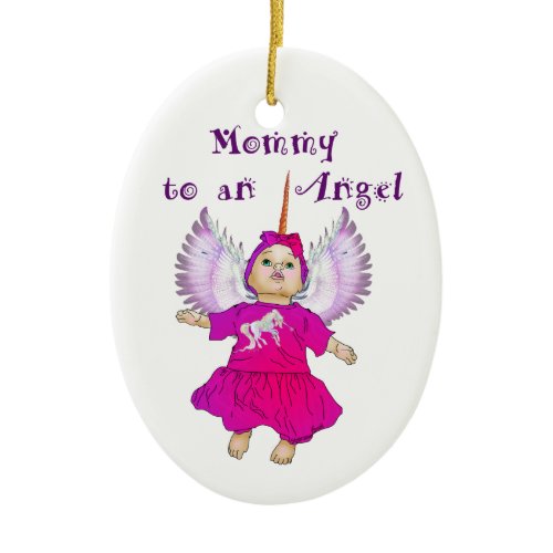 Angel Baby Fairy Unicorn wings winged Magic Girl Ceramic Ornament