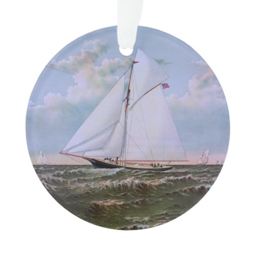 Antique Sailing Ship Sloop Yacht Sailboat Ocean Ornament