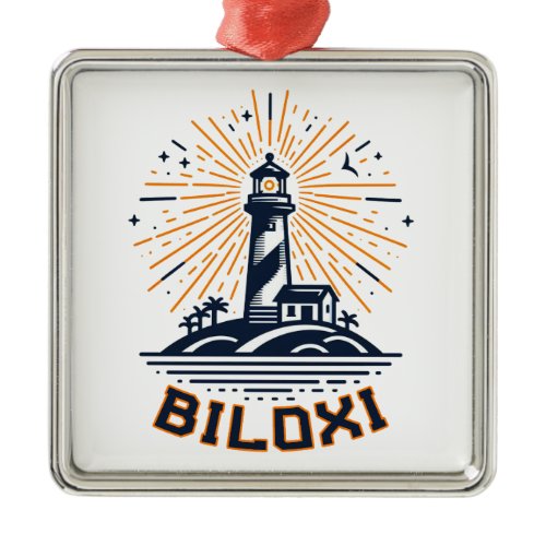 Biloxi Mississippi Lighthouse Sunrise Metal Ornament
