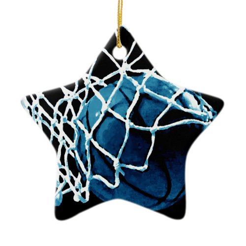 Blue Basketball Ceramic Ornament
