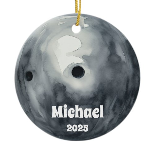 Bowling Ball Ornament, Ornament, Kids Sports Ceramic Ornament