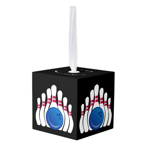 Bowling Design Cube Ornament