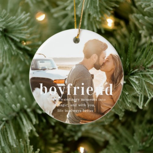 Boyfriend | Sentimental Photo Keepsake Christmas Ceramic Ornament