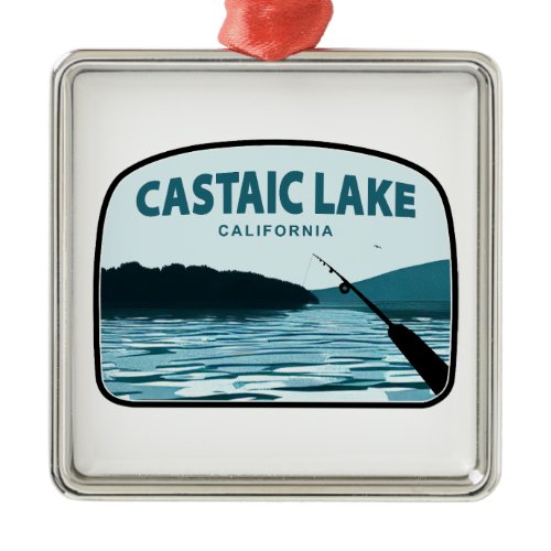 Castaic Lake California Fishing Rod Metal Ornament