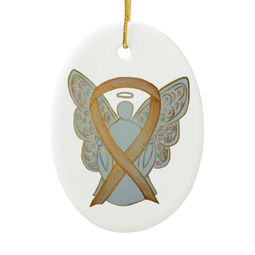 Childhood Cancer Awareness Ribbon Angel Ornament