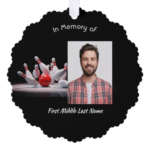 Christian Memorial Keepsake Bowling Bowler Ornament Card
