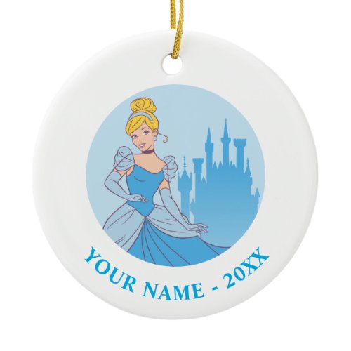 Cinderella &amp; Castle Graphic Ceramic Ornament