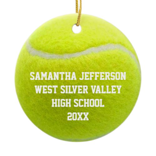 Color Photo Tennis Ball Sports Ceramic Ornament