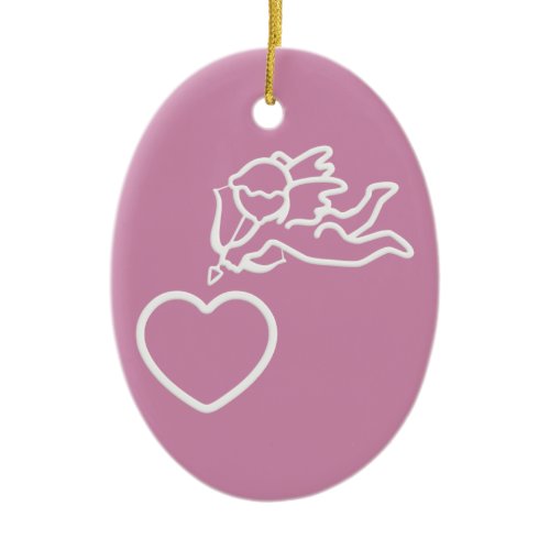 Cupid Strikes custom double-sided ornament