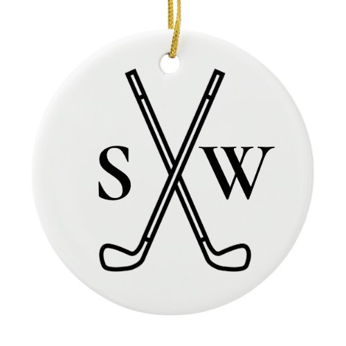 Custom Create Your Own Golf Theme Monogrammed Ceramic Ornament
