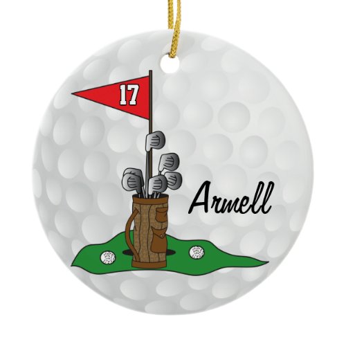 Custom - Golfing 🏌️‍♀️ on the Green |  Golf  Ceramic Ornament