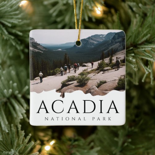 Custom Photo Acadia National Park Souvenir Ceramic Ornament