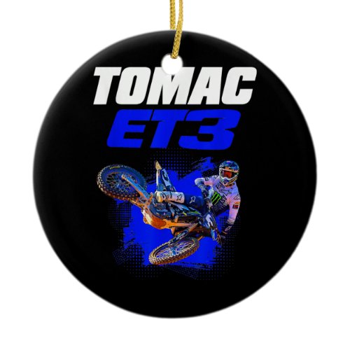 Eli Tomac 3 Tee  Ceramic Ornament