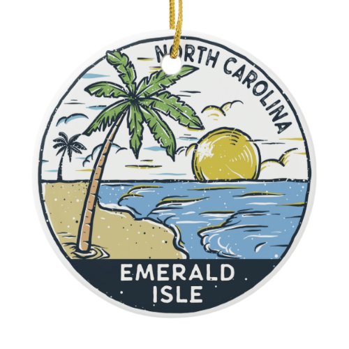 Emerald Isle North Carolina Vintage  Ceramic Ornament