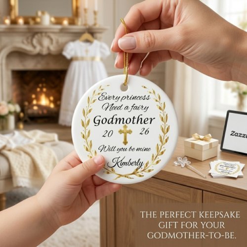 Fairy Godmother Proposal  Custom godmother  Ceramic Ornament