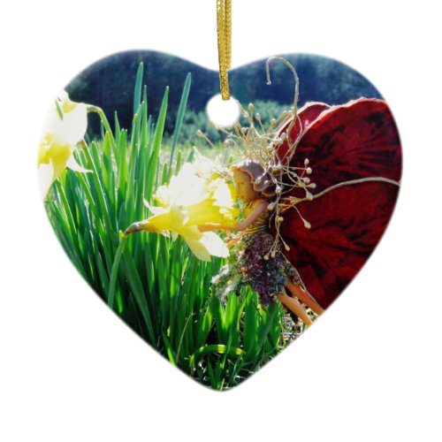 Fairy in the Daffodils Ceramic Ornament