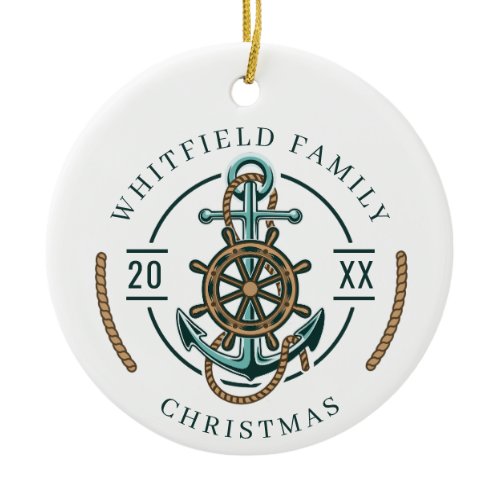Family Christmas Holidays Nautical Ceramic Ornament