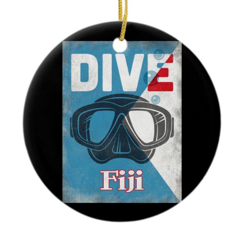 Fiji Vintage Scuba Diving Mask Ceramic Ornament