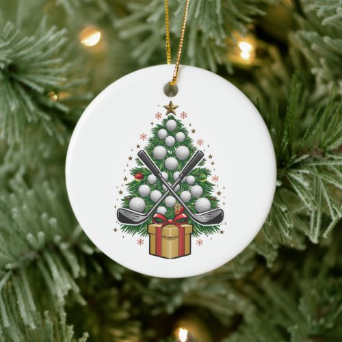 Golf Equipment Christmas Tree Christmas Golf Ceramic Ornament