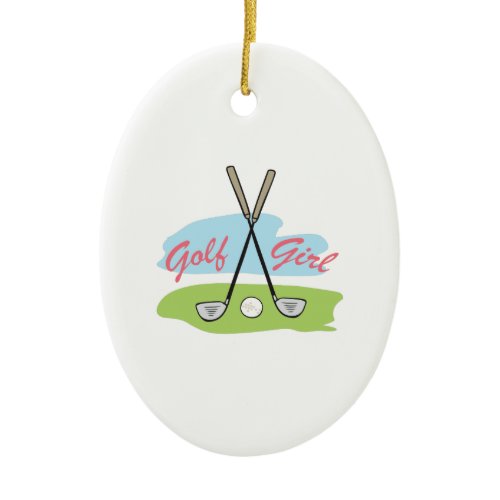 GOLF GIRL CERAMIC ORNAMENT