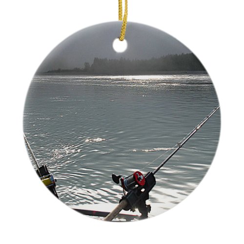 Gone Fishing No Work Today Ceramic Ornament
