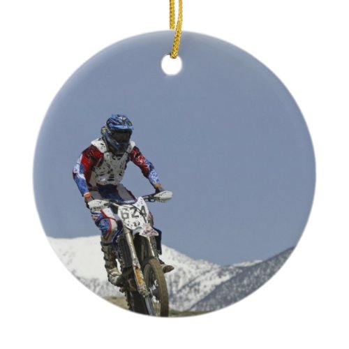 Idaho, Motocross Racing, Motorcycle Racing Ceramic Ornament