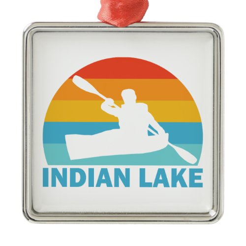 Indian Lake New York Kayak Metal Ornament