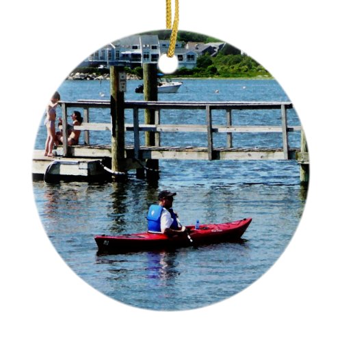 Kayaking Bristol RI Ceramic Ornament