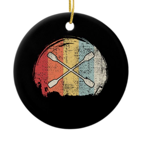 Kayaking Canoeing Retro Ceramic Ornament