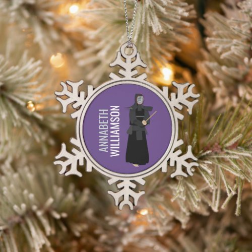 Kendo Snowflake Pewter Christmas Ornament