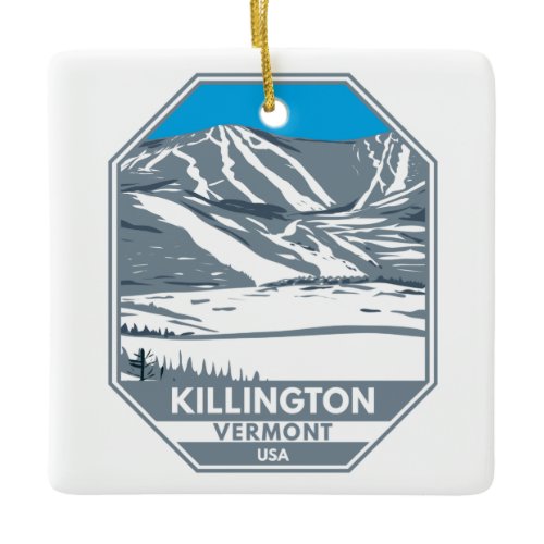 Killington Ski Area Winter Vermont Ceramic Ornament