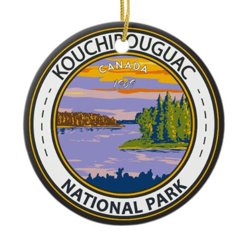 Kouchibouguac National Park Travel Vintage Badge Ceramic Ornament