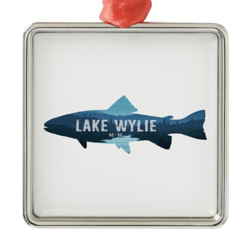 Lake Wylie North Carolina South Carolina Fish Metal Ornament