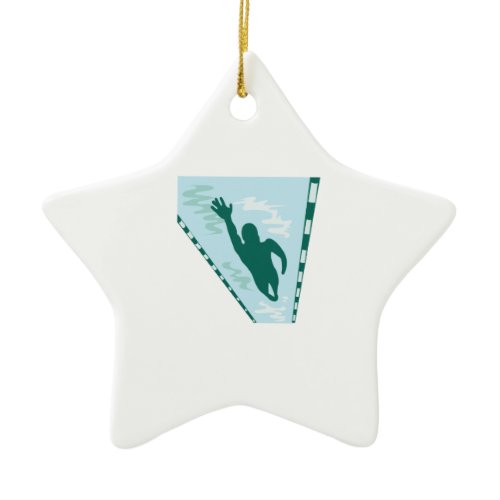 Lap Swimmer Ceramic Ornament