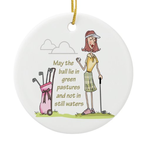 Lie in Green Pastures Ceramic Ornament