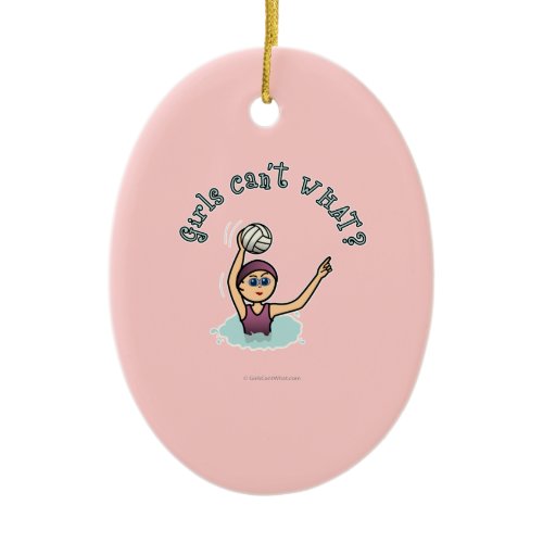 Light Water Polo Player Girl Ceramic Ornament