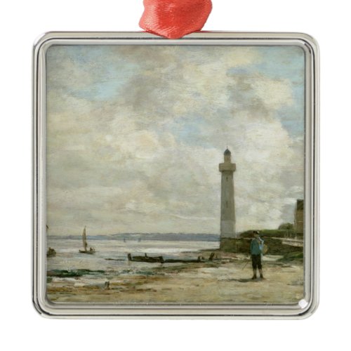 Lighthouse at Honfleur, 1864-66 (oil on panel) Metal Ornament