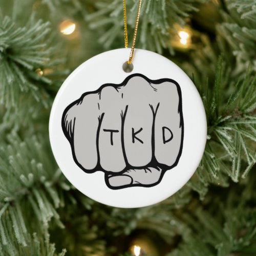 Martial Arts TKD Fist Ceramic Ornament