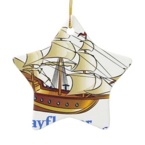 Mayflower Descendant Sailing Ship Anniversary Ceramic Ornament