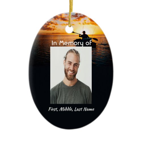 Memorial Pocket Card Kayaking Sport  Ceramic Ornament