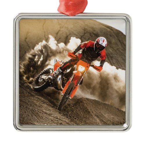 Motocross Rider Metal Ornament