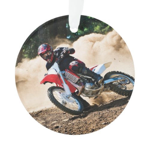 Motocross rider throw pillow ornament