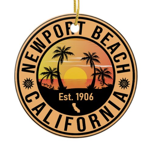 Newport Beach California Vintage Souvenirs Ceramic Ornament