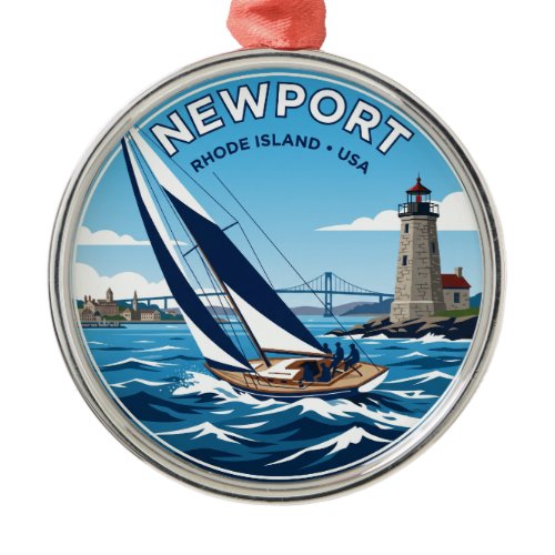 Newport Rhode Island Metal Ornament