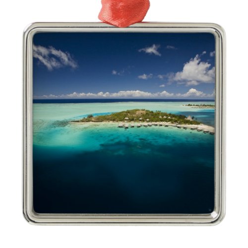Parasailing over the beautiful lagoon of Bora 3 Metal Ornament