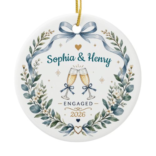 Personalized Engagement Christmas Ornament