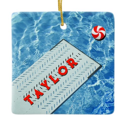 Personalized Swimming Diving Holiday Gifts Ceramic Ornament